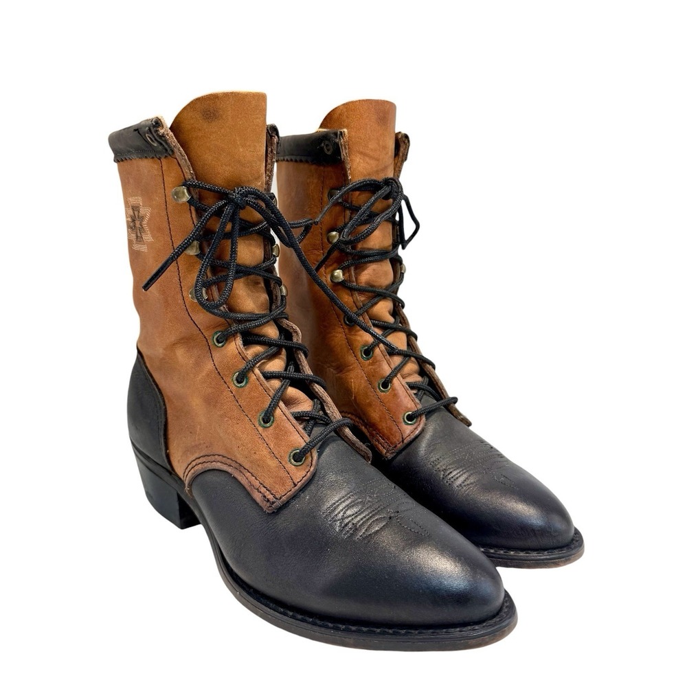 Vintage Women's Abilene Granny Packer Boots 7.5M USA Made